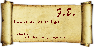 Fabsits Dorottya névjegykártya